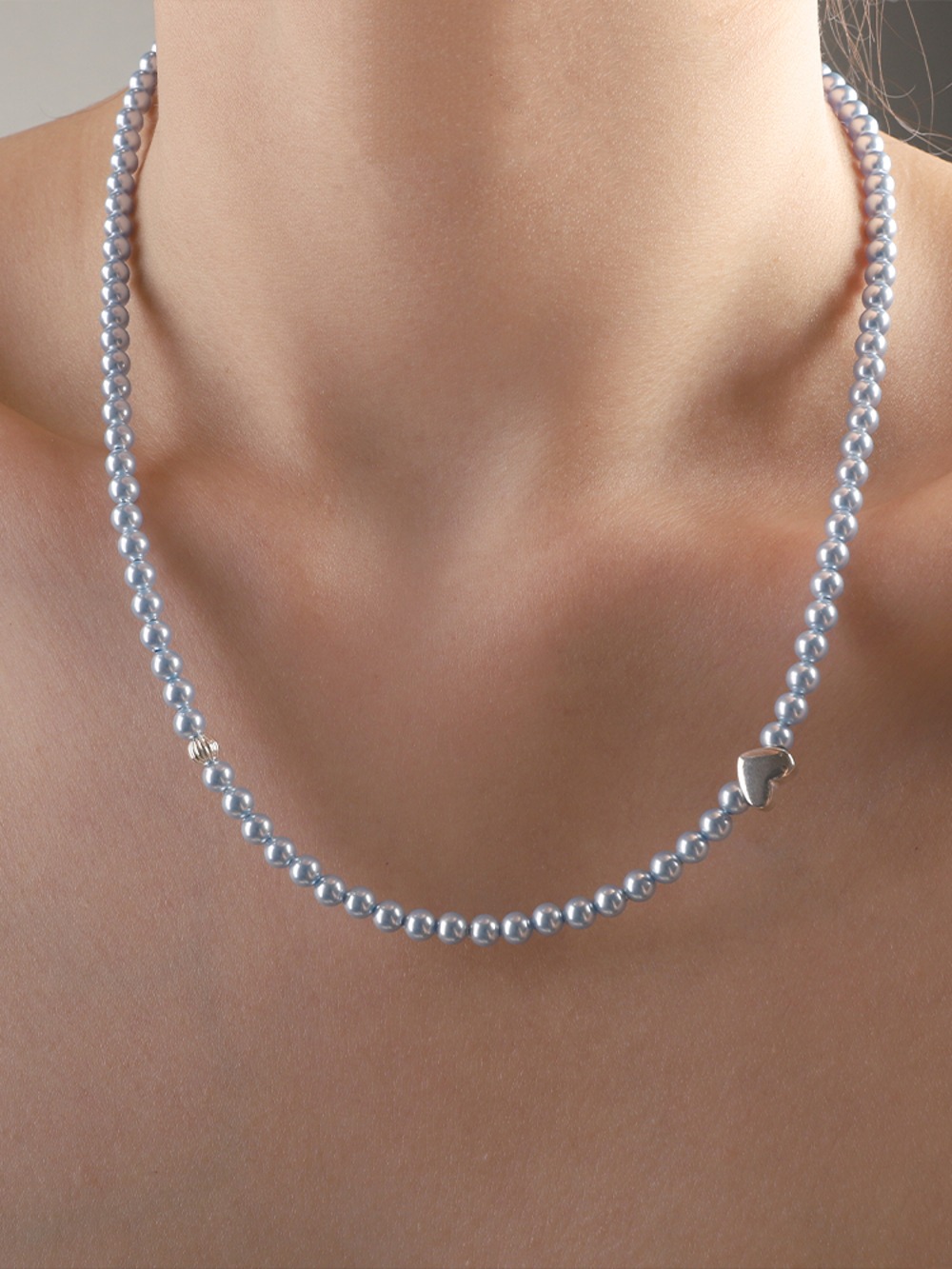 Heart Pearl Necklace [Ocean Blue]
